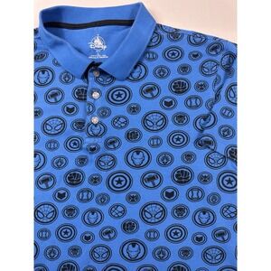 Disney Marvel Shirt Men/Teen Shirt Large‎ Slim Fit Blue Short Sleeve